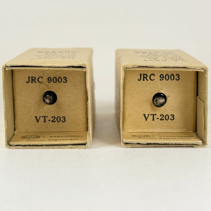 Tested Matched Pair 1944 RCA JRC 9003 Tubes VT-203 and Boxes Codes H3E (a)