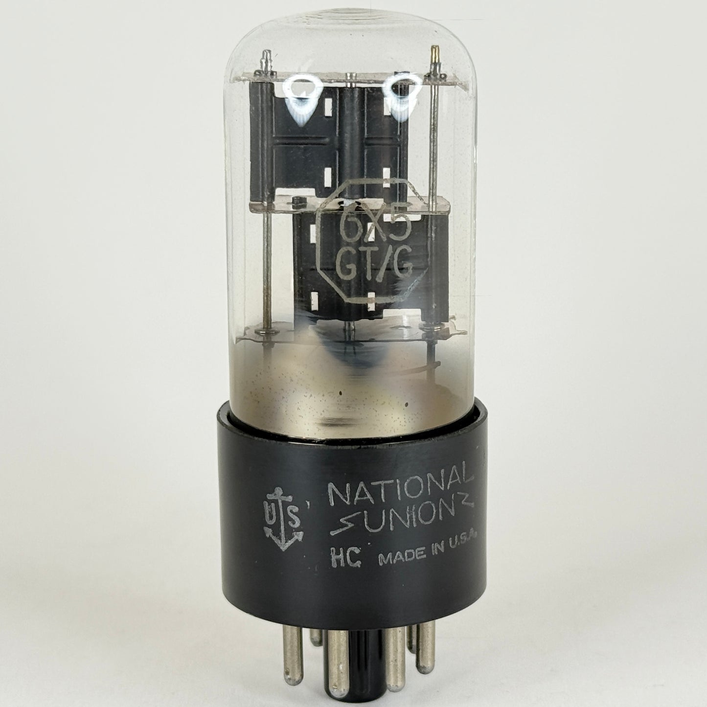(1) Tested National Union JAN CNU 6X5GT Tube Code HC 6X5 GT Full Wave Rectifier