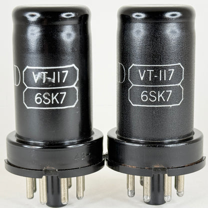 Tested Matched Pair Ken Rad 6SK7 Tubes VT-117 Date Codes L3 Pentode Tubes (a)