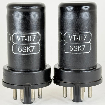 Tested Matched Pair Ken Rad 6SK7 Tubes Date Codes L3 VT-117 Pentode Tubes (b)