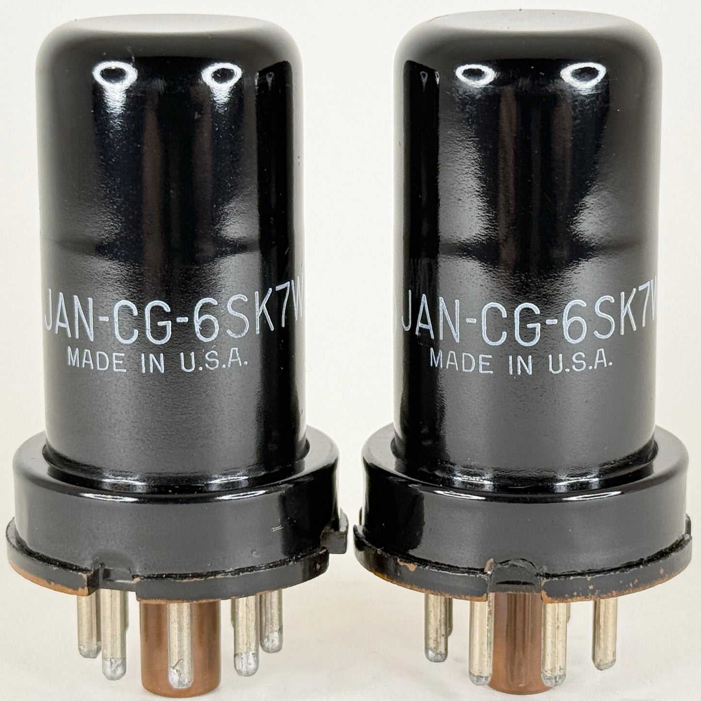 Tested Matched Pair GE JAN CG 6SK7WA Tubes Mil Spec 6SK7 WA Codes 62-13 Pentodes