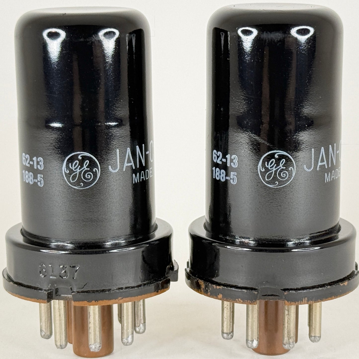 Tested Matched Pair GE JAN CG 6SK7WA Tubes Mil Spec 6SK7 WA Codes 62-13 Pentodes