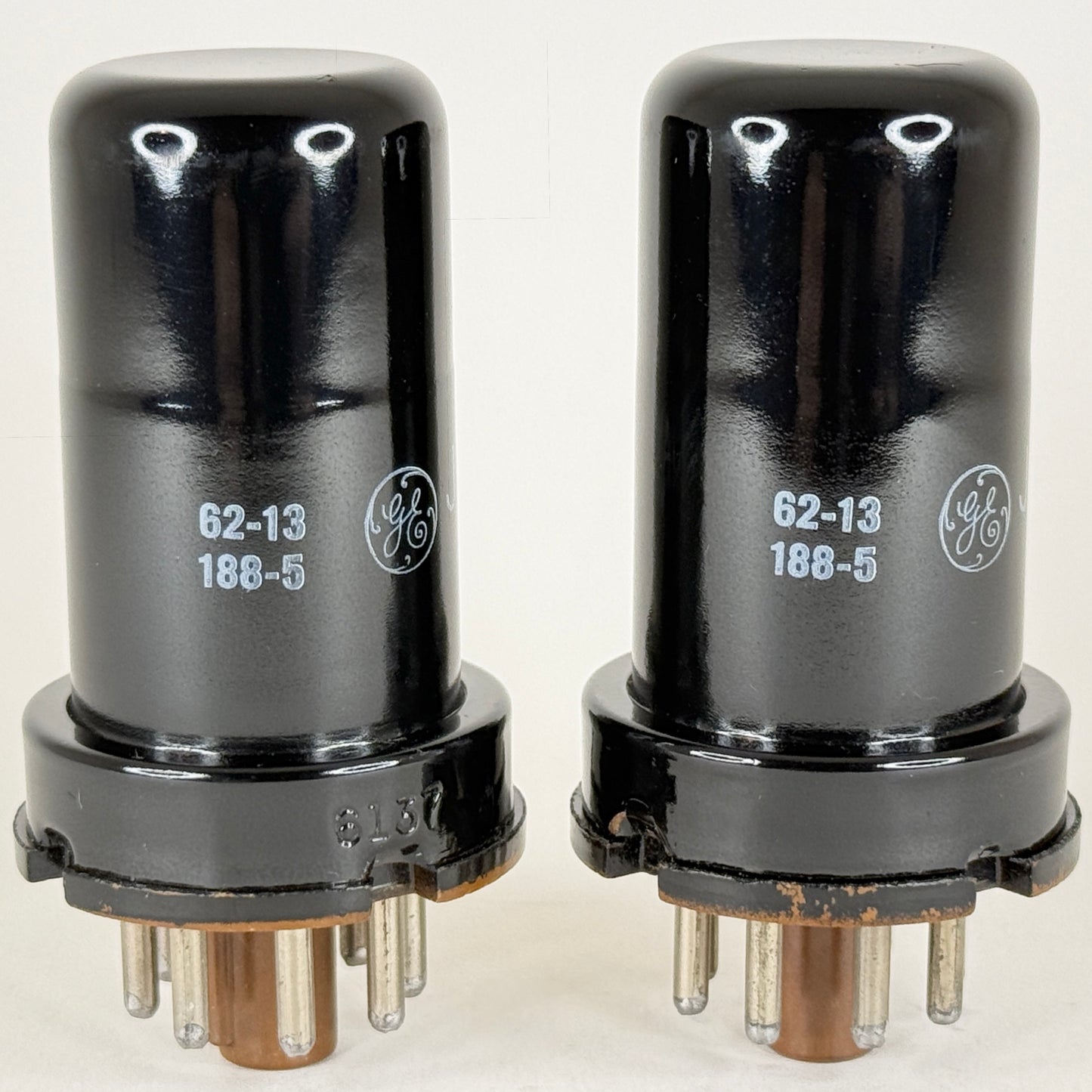 Tested Matched Pair GE JAN CG 6SK7WA Tubes Mil Spec 6SK7 WA Codes 62-13 Pentodes