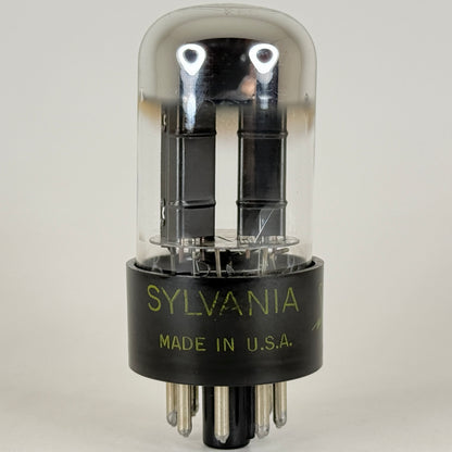 (1) Tested Balanced Sylvania 6SN7GTB Tube Chrome Dome Black Plate Code DC 6SN7GT