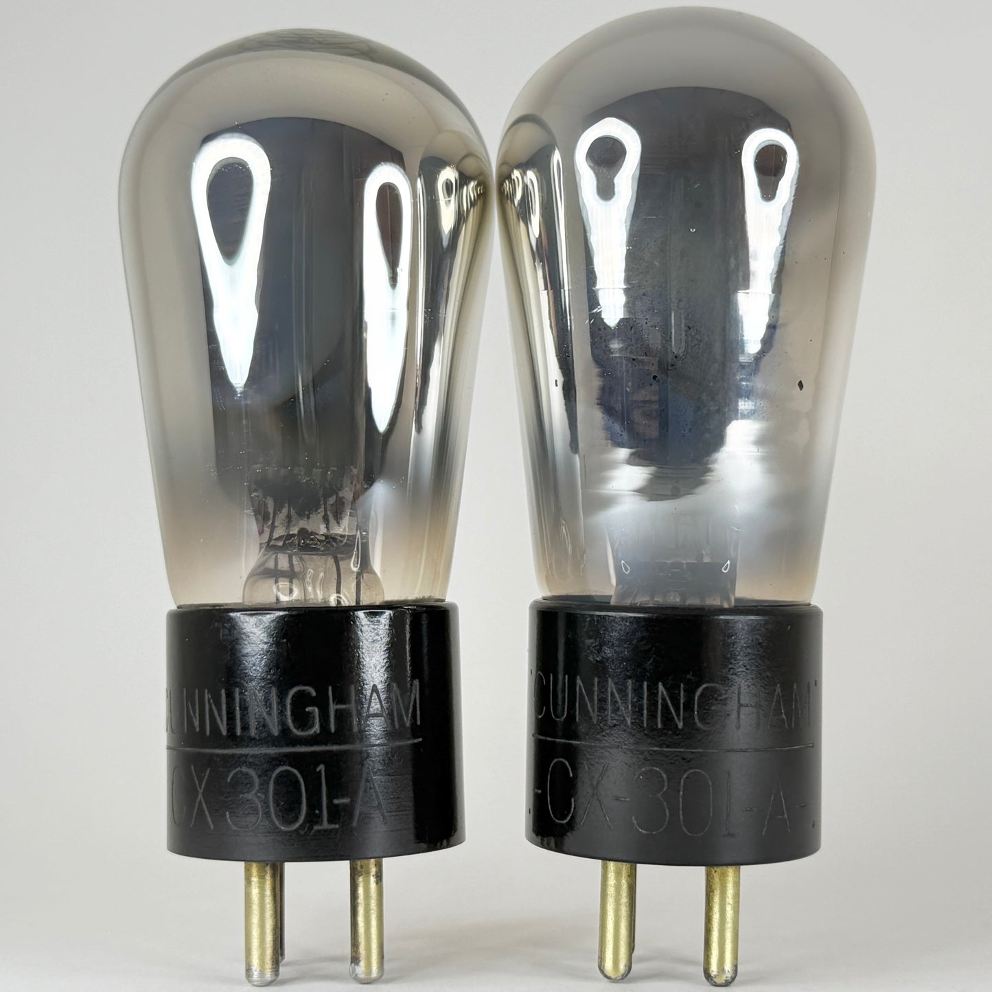 Tested Matched Pair Cunningham CX 301 A Tubes Type 01A Tubes Globe Brass Pins