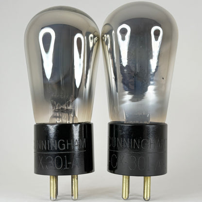 Tested Matched Pair Cunningham CX 301 A Tubes Type 01A Tubes Globe Brass Pins