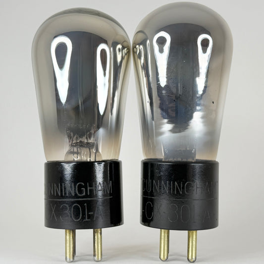 Tested Matched Pair Cunningham CX 301 A Tubes Type 01A Tubes Globe Brass Pins