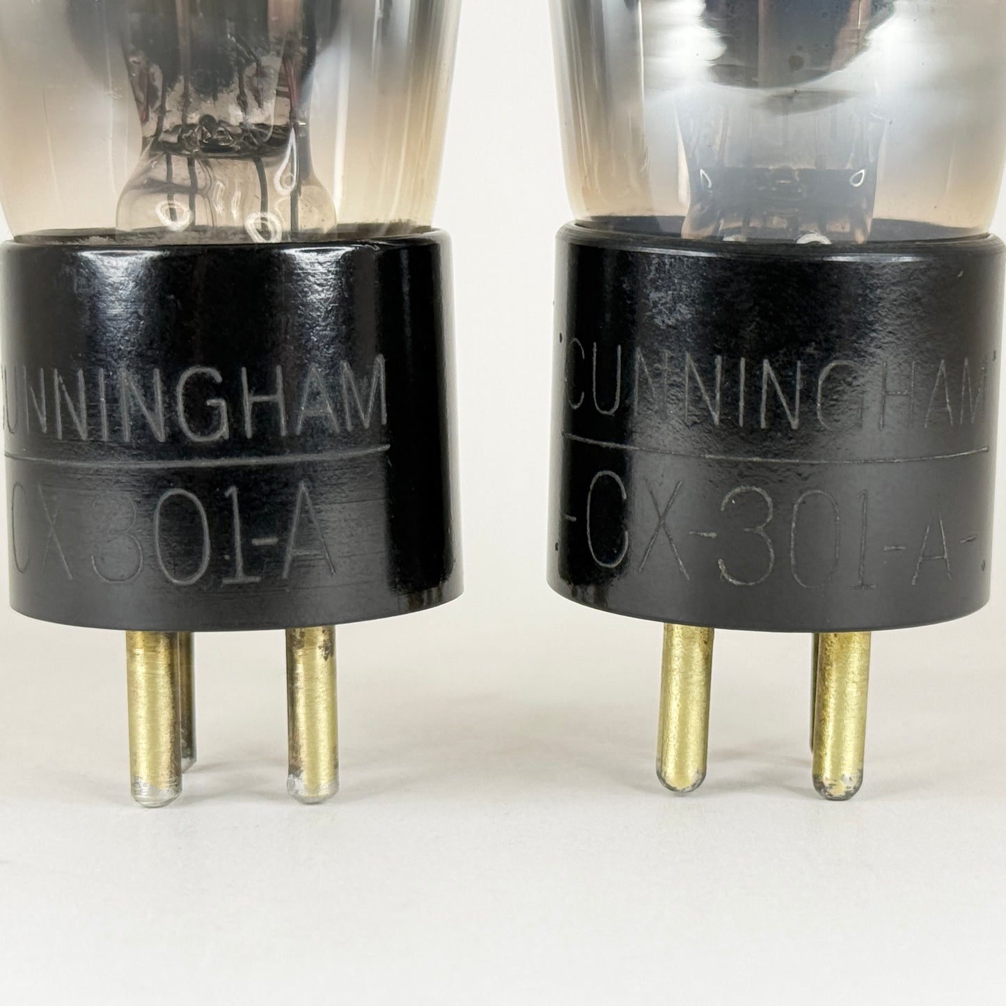 Tested Matched Pair Cunningham CX 301 A Tubes Type 01A Tubes Globe Brass Pins