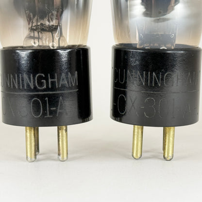 Tested Matched Pair Cunningham CX 301 A Tubes Type 01A Tubes Globe Brass Pins