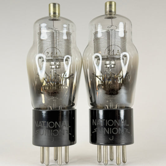 Tested Matched Pair National Union Type 24A Tubes Engraved Bases Codes J