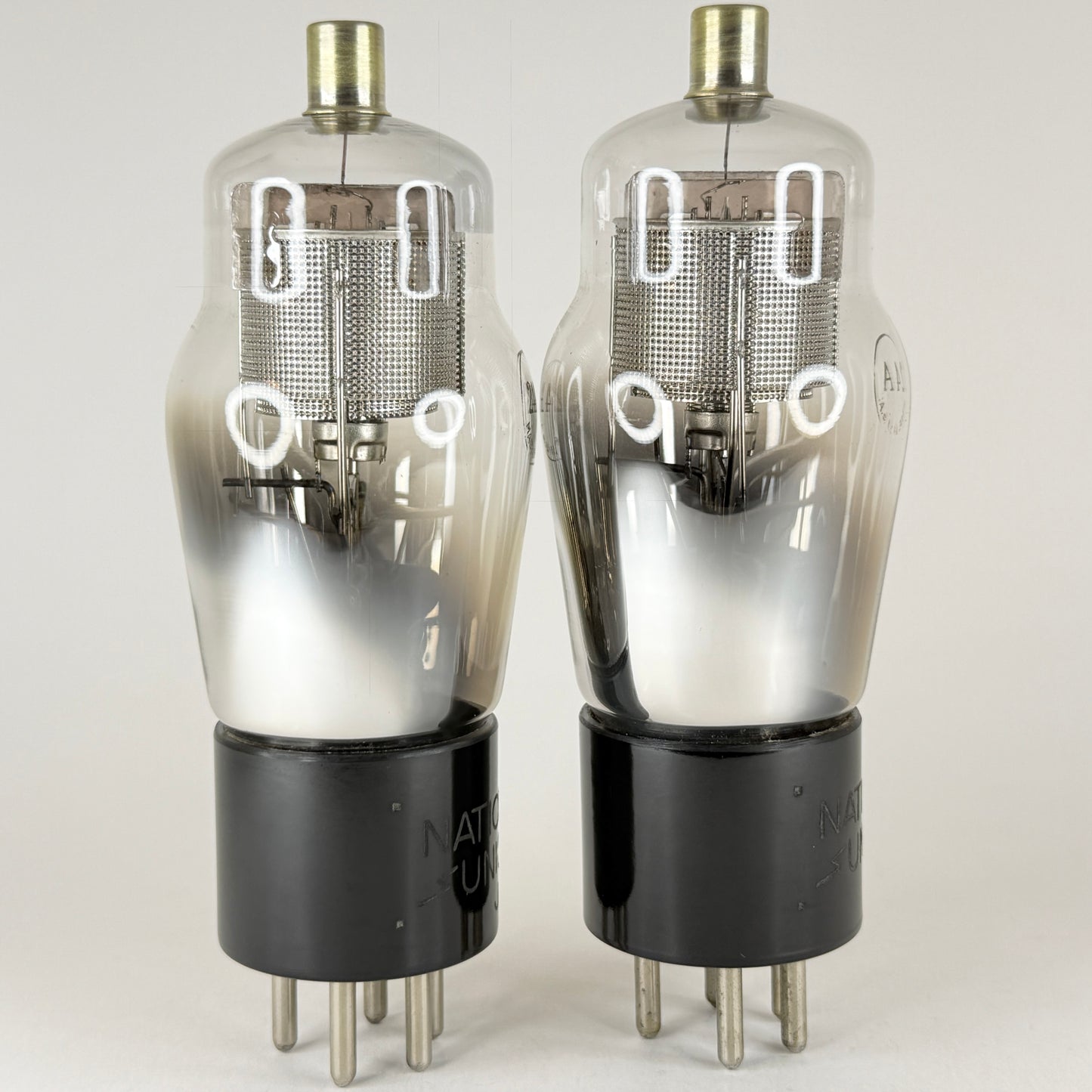 Tested Matched Pair National Union Type 24A Tubes Engraved Bases Codes J