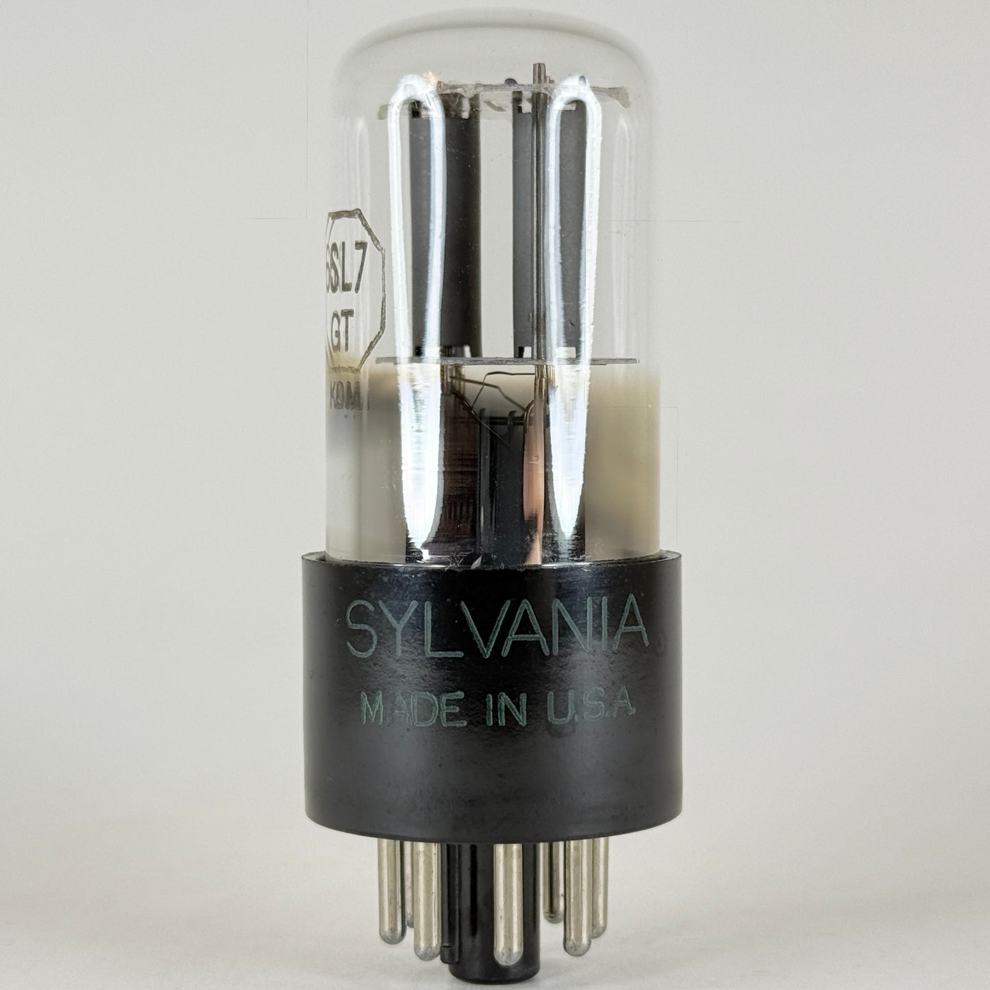 (1) Tested Balanced 1951 Sylvania 6SL7GT Tube Tall Bottle Gray Plates Code 126