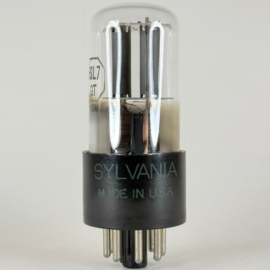 (1) Tested Balanced 1951 Sylvania 6SL7GT Tube Tall Bottle Gray Plates Code 126