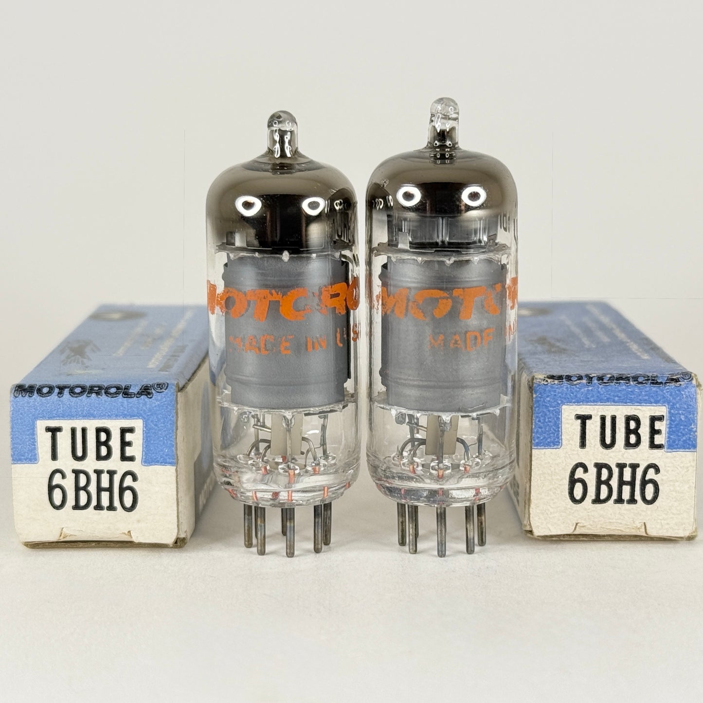 Tested Matched Pair Motorola 6BH6 Tubes with Boxes Sharp Cutoff Pentodes (a)