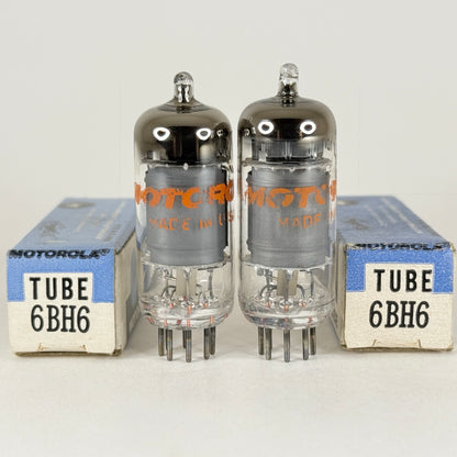 Tested Matched Pair Motorola 6BH6 Tubes with Boxes Sharp Cutoff Pentodes (a)