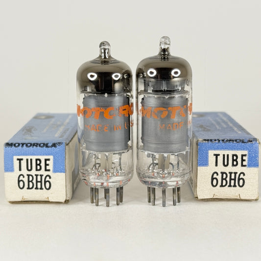 Tested Matched Pair Motorola 6BH6 Tubes with Boxes Sharp Cutoff Pentodes (a)