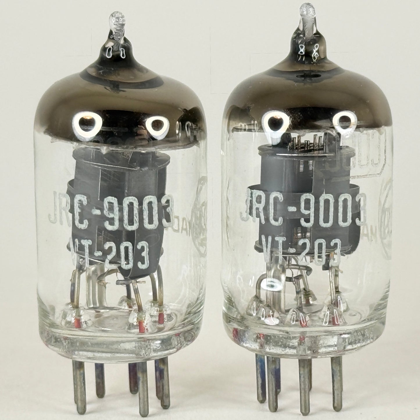Tested Matched Pair 1945 RCA JRC 9003 Tubes VT-203 with Boxes Codes VIE (a)
