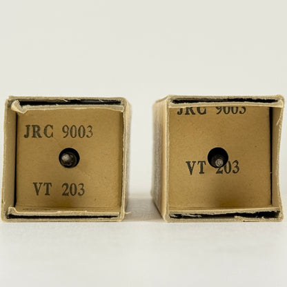Tested Matched Pair 1945 RCA JRC 9003 Tubes VT-203 with Boxes Codes VIE (a)