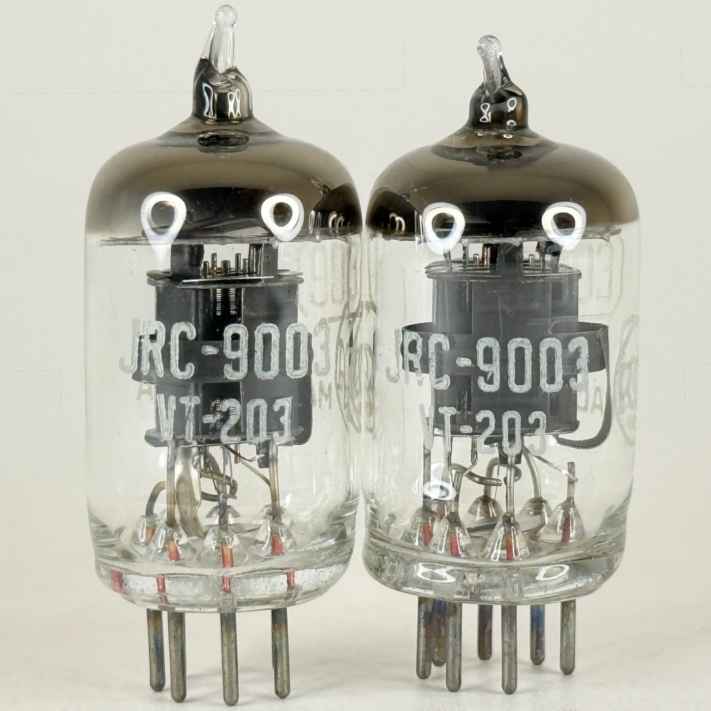Tested Matched Pair 1945 RCA JRC 9003 Tubes VT-203 with Boxes Codes VIE (d)