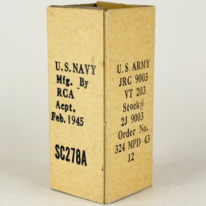 (1) Tested 1945 RCA JRC 9003 Tube VT-203 and Box Date Code VIE Pentode Tube (e)