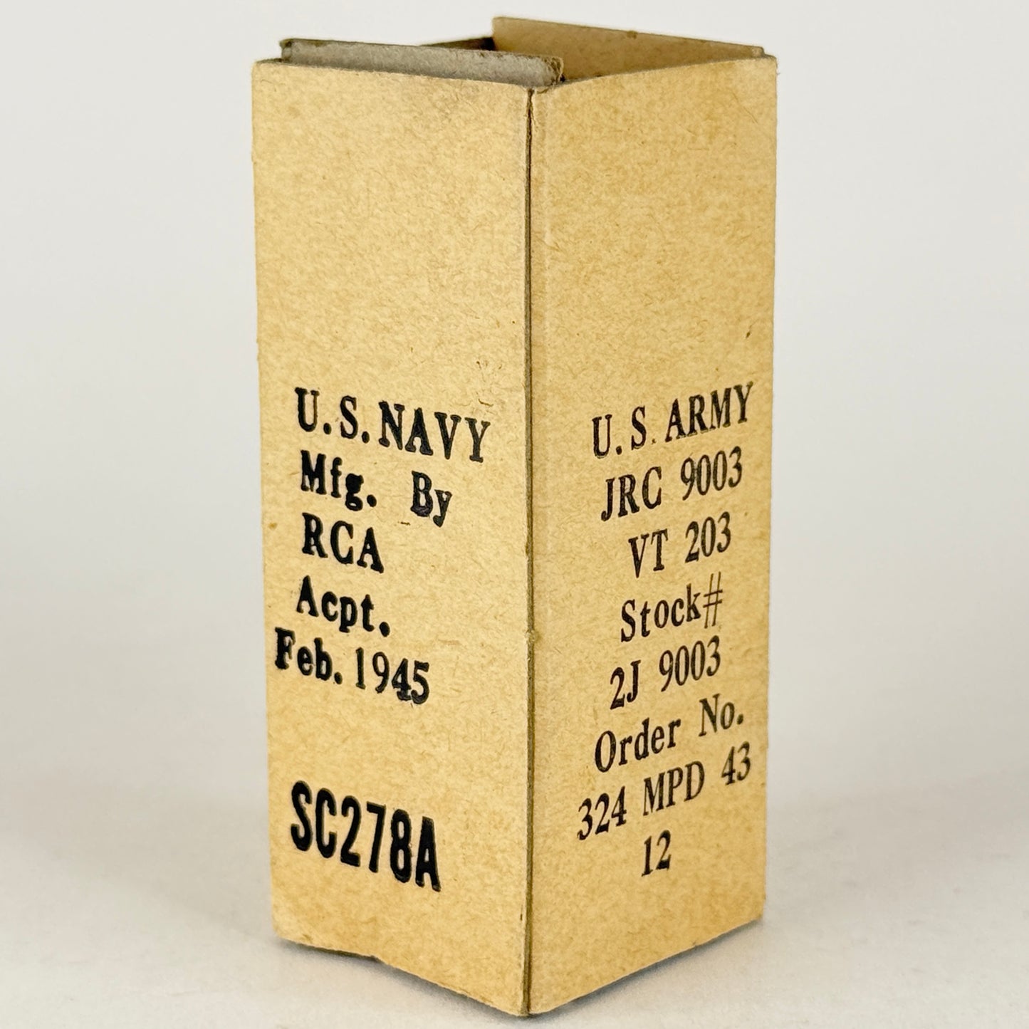 (1) Tested 1945 RCA JRC 9003 Tube VT-203 with Box Date Code VIE Pentode Tube (f)