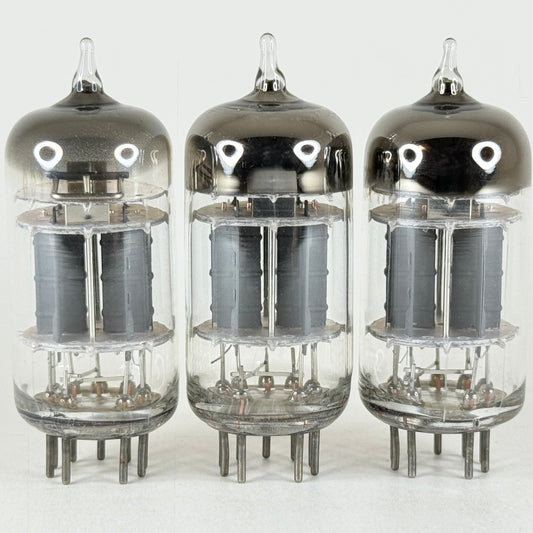 Tested Matched Trio Unbranded 5814A Tubes Gray Plates Halo Getters 5814 A Tubes