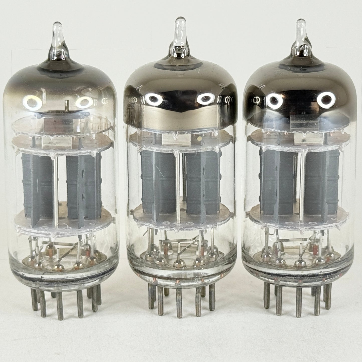Tested Matched Trio Unbranded 5814A Tubes Gray Plates Halo Getters 5814 A Tubes