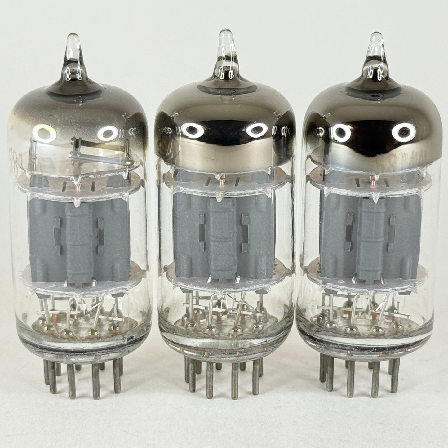 Tested Matched Trio Unbranded 5814A Tubes Gray Plates Halo Getters 5814 A Tubes