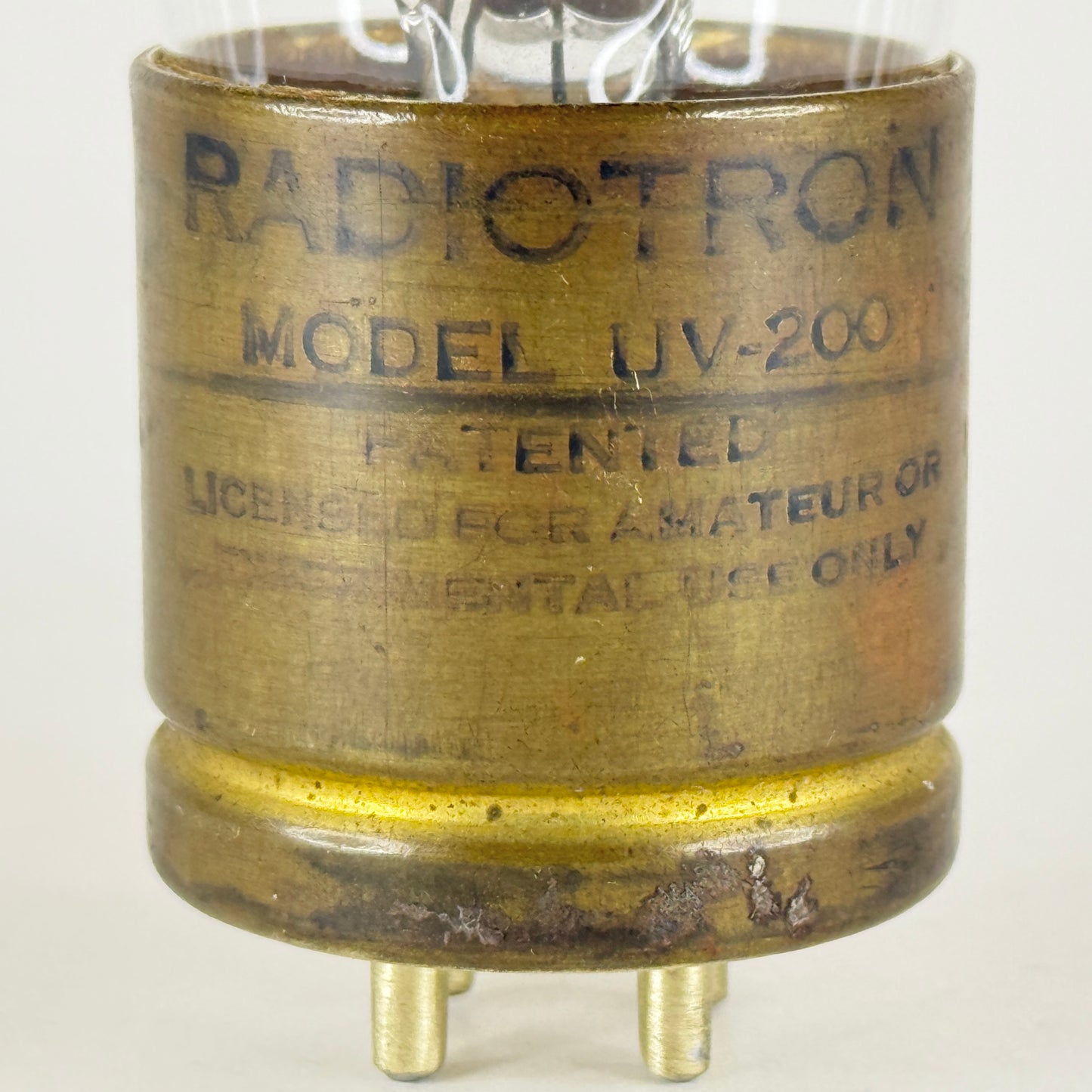 (1) Display Only 1920s RCA GE UV 200 Tube Tipped Glass Display Only Type 00 Tube