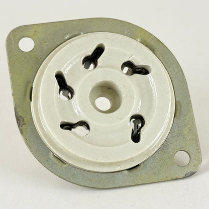 (1) Vintage National Radio Products Ceramic 5 Pin Tube Socket CIR Socket 5 Prong