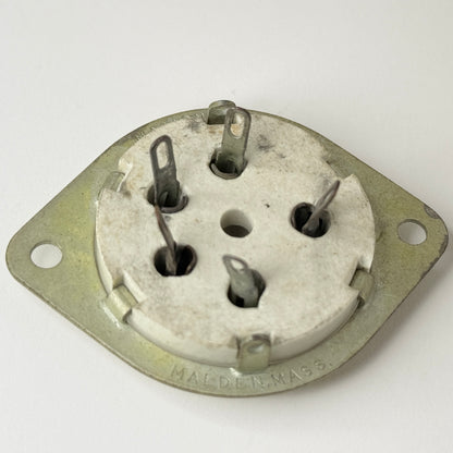 (1) Vintage National Radio Products Ceramic 5 Pin Tube Socket CIR Socket 5 Prong