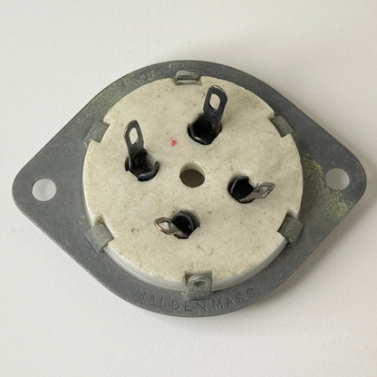 (1) Vintage National Radio Products Ceramic 4 Pin Tube Socket CIR Socket 4 Prong