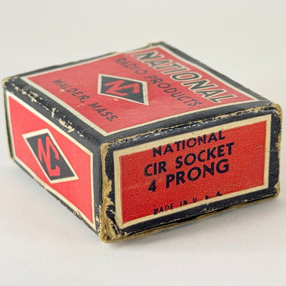 (1) Vintage National Radio Products Ceramic 4 Pin Tube Socket CIR Socket 4 Prong