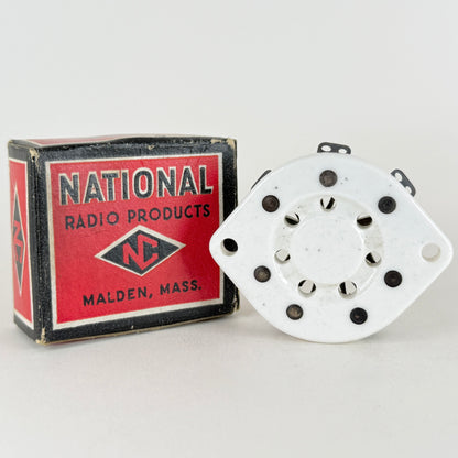 (1) Vintage National Radio Products XC-7L White Ceramic 7 Pin Tube Socket (b)