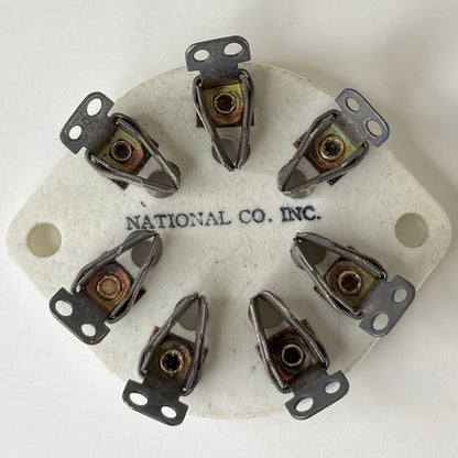 (1) Vintage National Radio Products XC-7L White Ceramic 7 Pin Tube Socket (b)