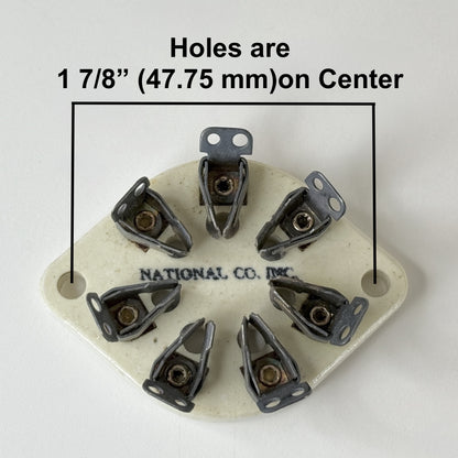 Pair of Vintage National Radio Products XC-7S Ceramic 7 Pin Tube Sockets (a)