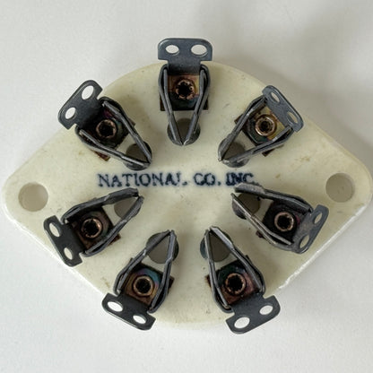 (1) Vintage National Radio Products XC-7S White Ceramic 7 Pin Tube Socket (b)