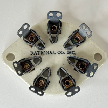 (1) Vintage National Radio Products XC-7S White Ceramic 7 Pin Tube Socket (d)