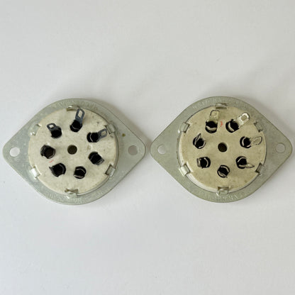 Pair National Radio Products CIR Socket 7S Prong Ceramic 7 Pin Tube Sockets (a)