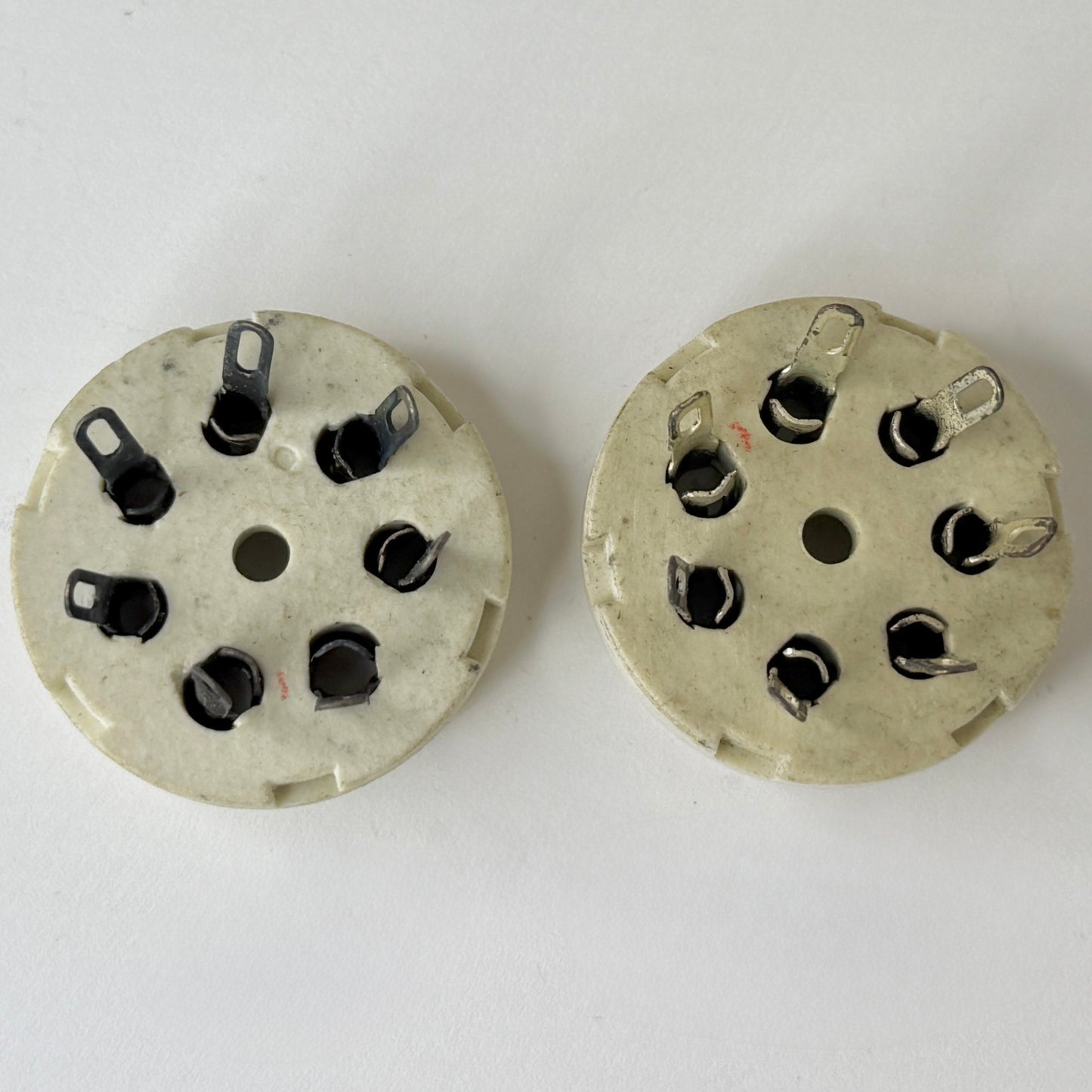 Pair National Radio Products CIR Socket 7S Prong Ceramic 7 Pin Tube Sockets (a)