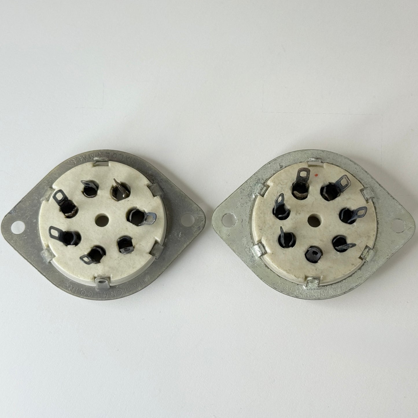 (2) National Radio Products CIR Socket 7S Prong Ceramic 7 Pin Tube Sockets (b)