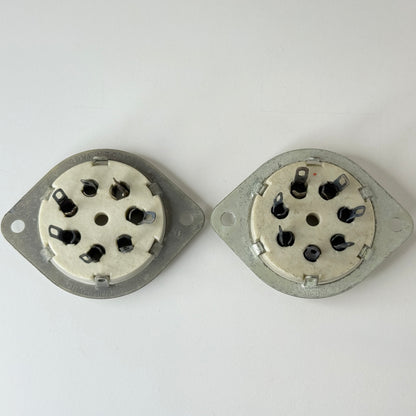 (2) National Radio Products CIR Socket 7S Prong Ceramic 7 Pin Tube Sockets (b)