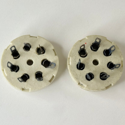 (2) National Radio Products CIR Socket 7S Prong Ceramic 7 Pin Tube Sockets (b)