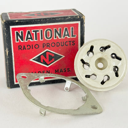 (1) National Radio Products CIR Socket 7S Prong Ceramic 7 Pin Tube Socket (d)