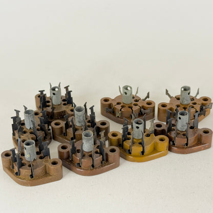 Lot of (9) Vintage NOS Brown Mil Spec Miniature 7 Pin Tube Sockets