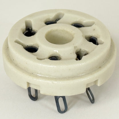 (1) Vintage NOS White Ceramic 7 Pin Tube Socket For Tube Radios or Tube Testers