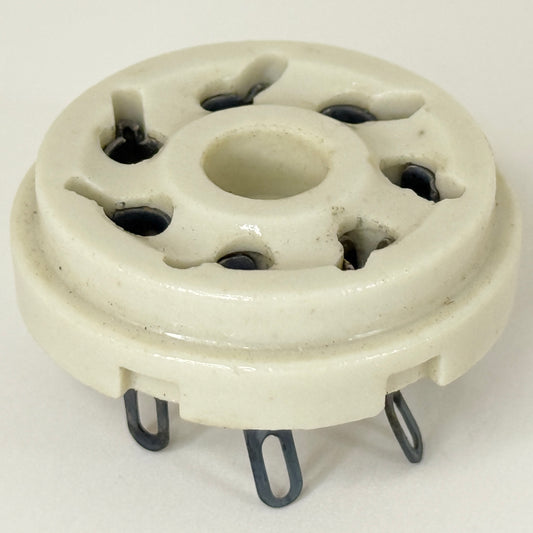 (1) Vintage NOS White Ceramic 7 Pin Tube Socket For Tube Radios or Tube Testers
