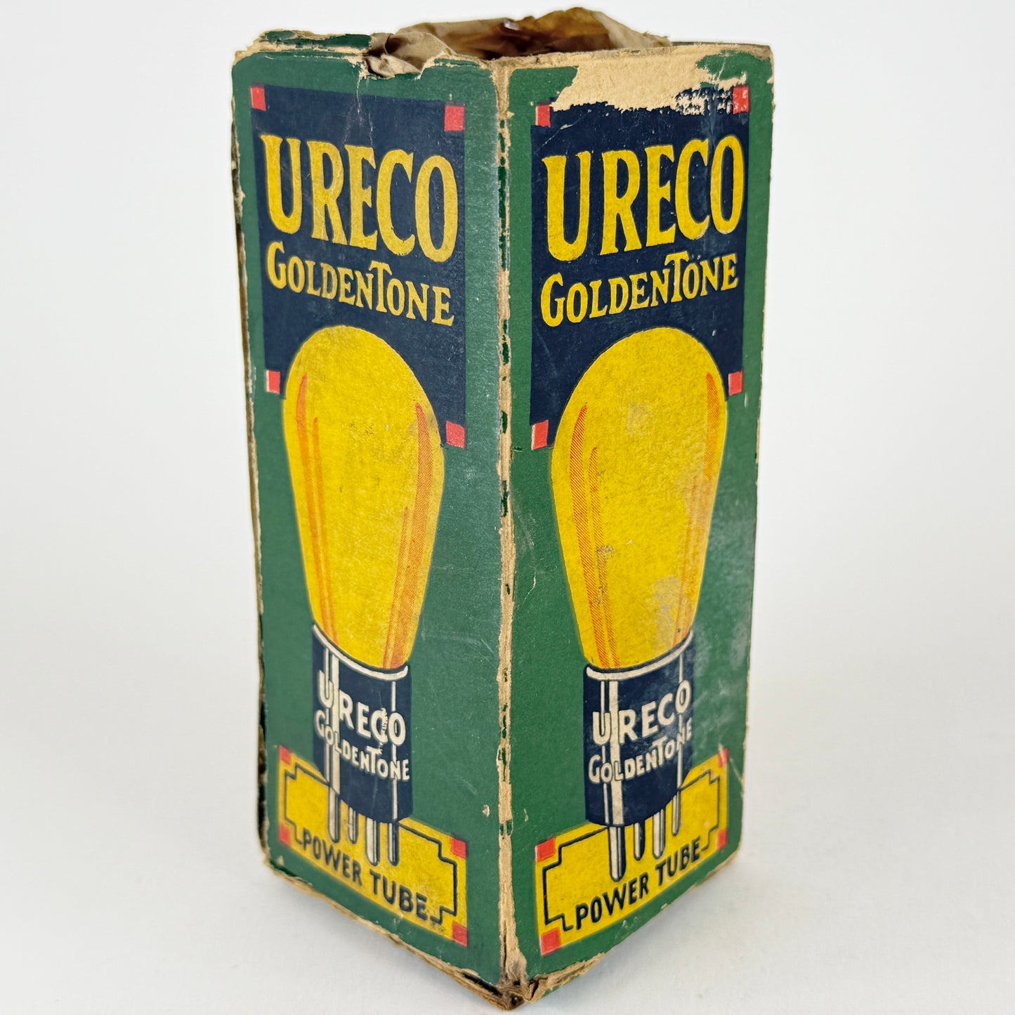 (1) Tested Ureco 112 Tube Goldentone Gold Glass Type 12 Radio Tube Vacuum Tube