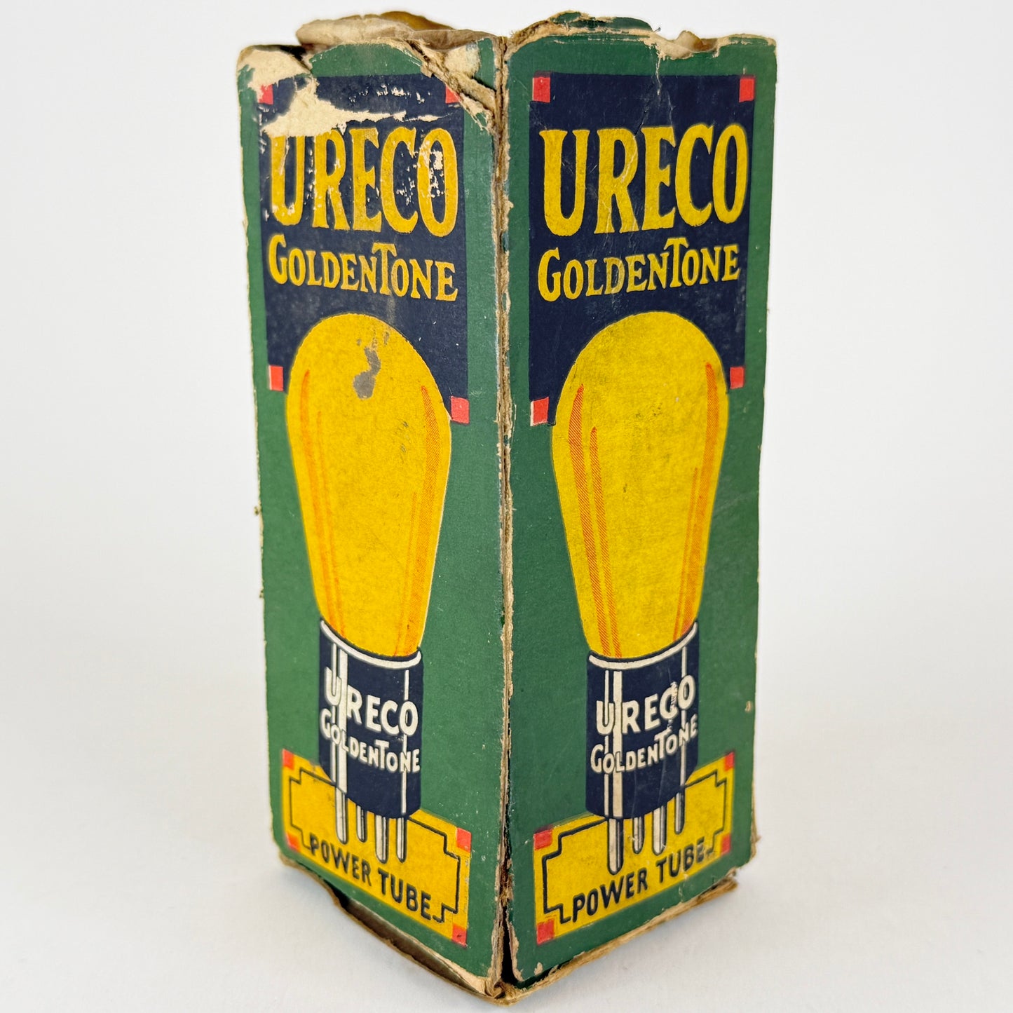 (1) Tested Ureco 112 Tube Goldentone Gold Glass Type 12 Radio Tube Vacuum Tube