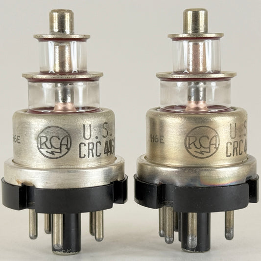 Tested Matched Pair 1944 RCA USN CRC 446A Tubes Mil Spec Lighthouse Tube H6E (a)